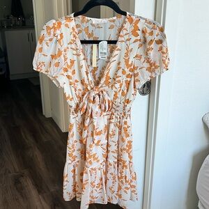 Brand new never worn orange cream summer dress!